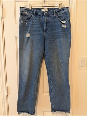 Abercrombie & Fitch Distressed Blue Boyfriend Jeans
